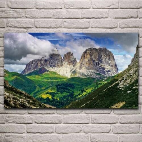Nature mountains Dolomites landscape living room decor home wall art decor wood frame fabric poster KL377