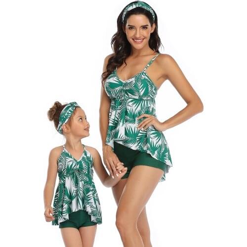 Parent-child Swimsuit Summer Mother Daughter Bikini Bathing Suit Family Matching Mom Girls Beachwear Family Matching Swimwear