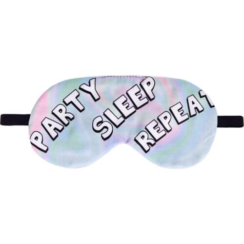 Eye Mask Creative Printing Party Sleep Repeat Sleeping Mask Eyeshade Breathable Blindfold Headband Eyepatch Night Mask For Rest
