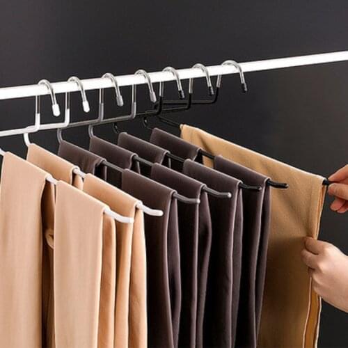 Metal Open-end Non Slip Slacks Pant Hangers Trouser Hangers Organizers Set EF