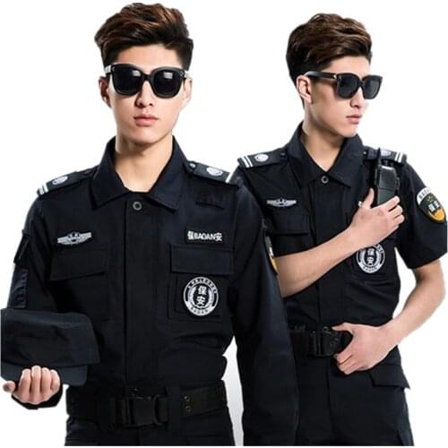 U.S. Military Uniform Men Black Army Security Combat Suit Tactical Guard Shirt+Pants Comfortable American Work Clothes