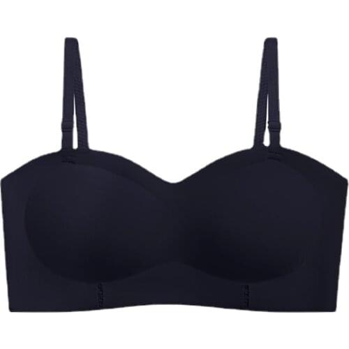 MiiOW Strapless Underwear Thin Womens Summer Small Chest Gathered Large Non-slip Tube Top Seamless Beautiful Back Invisible Bra