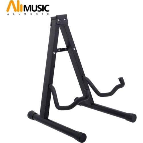 Portable Guitar Folding Fold Tripod Gear Tubular A Shape Acoustic Electric Guitar Stand Black
