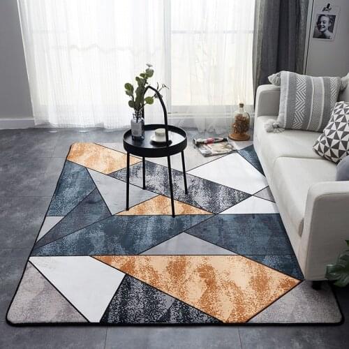 Rectangle Carpet Crystal Velvet Geometric Style Non-slip Rug and Carpets for Home Living Room/Bedroom/Kitchen Mats alfombra 1PC