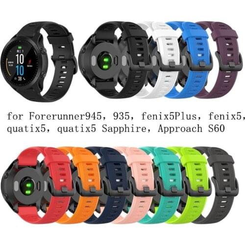 100pcs Smart Watch Strap Replacement Soft Silicone Wrist Watch Band for Garmin Forerunner 945 935 Fenix 5 5plus 22mm watchband
