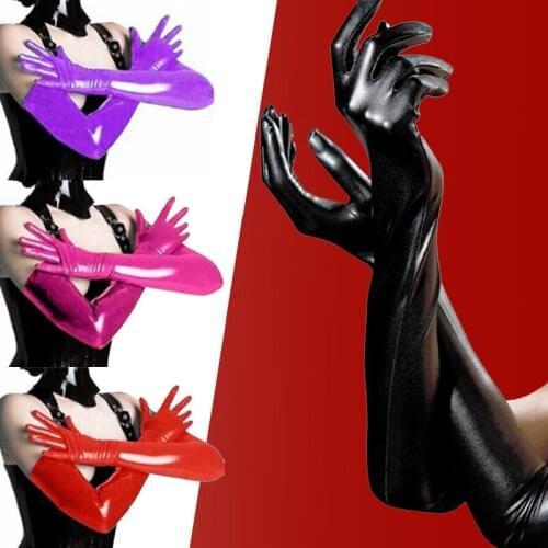 Sex Costumes PU Leather Long Gloves Cosplay Queen Erotic Toys For Women Nightwear Fetish Bondage Sex Products Accessories