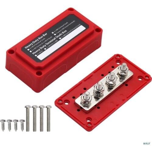 Screws Power Distribution Block 48V 300A M8Post Battery Junction Block Heavy Duty Bus Bar for Car Rv Truck Marine Boat W91F