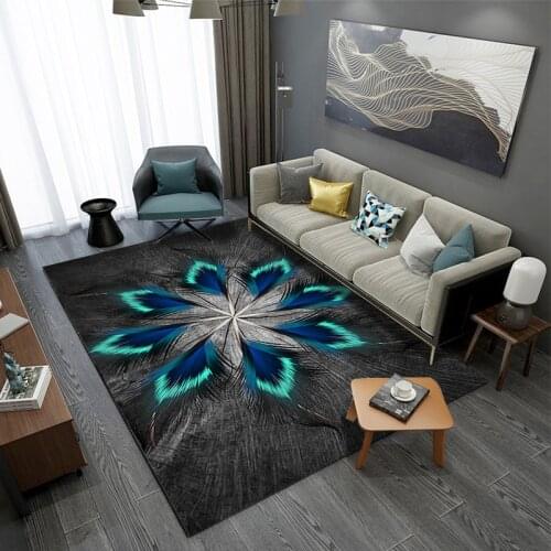 Modern abstract Art feather 3D printed carpets for For Living Room Bedroom Area Rug Kids Home Room play Crawl Carpet Kitchen Mat