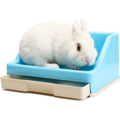 Pet Waste Station Rabbit Potty Training Cage Plastic Grid Litter Box Corner for Chinchilla Ferret Cage Accessories
