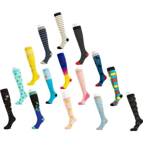 40pcs=20pair Women stockings Compression New Fashion Sports Muscle Quality Soft For Nurse Diabetic Pressure Middle Tube stocking