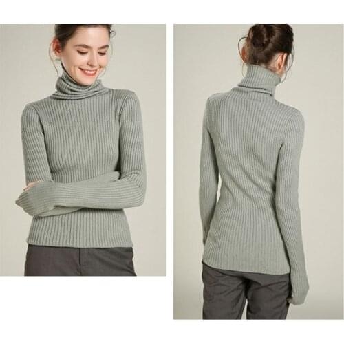 Obrix Sweet Casual Style Female Sweater Turtleneck Full Sleeve Striped Pattern Slim Pullover For Women