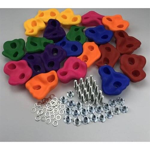 10 Pcs/lot Kids Rock Climbing Toys for Children Wood Wall Stones Plastic Indoor Outdoor Climbing Rock Hand Feet Holds Grip Kits