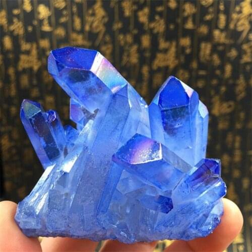 100g Special small pieces of natural blue crystal cluster of raw stone degaussing and cleaning specimen collection