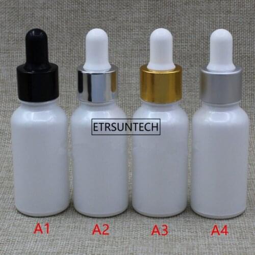 100pcs 10ml Glass Dropper Bottle,White Bottle with lid Empty essential oils for perfume F3346