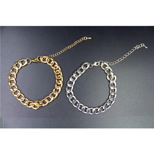 Fashion Charm Women luxury Gold Color Silver Color Sound Metal Thick Chain Bracelets for Women Girl New Jewerly