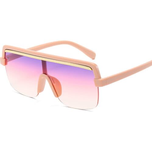2020 Fashion Women Semi Rimless Plastic Sunglasses Men Oversize Gradient Female Sun Glasses Vintage Eyewear UV400
