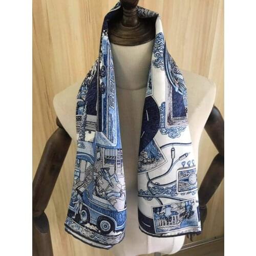 2021 New Arrival Fashion Elegant 100% silk scarf 90*90 cm square shawl twill wrap for women lady girl