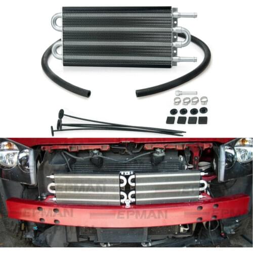 4 Row Black Aluminum Remote Transmission Oil Cooler/Auto-Manual Radiator Converter Kit OC-1401 2,500 lbs EP-HYOC401