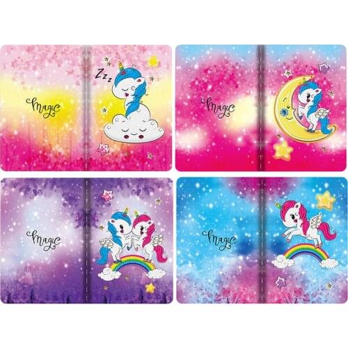 4pcs DIY Diamond Painting Horn Horse Notebook Rhinestone Picture Books Home Decoration Gift Student Diamond Painting Notebook