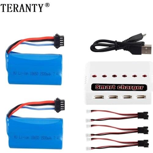 7.4v 1500mah Rechargeable battery + Charger for UDI R/C UDI001 UDI011 UDI901 Udi007 UDI002 Udi009 HJ806 RC Boat Spare Parts