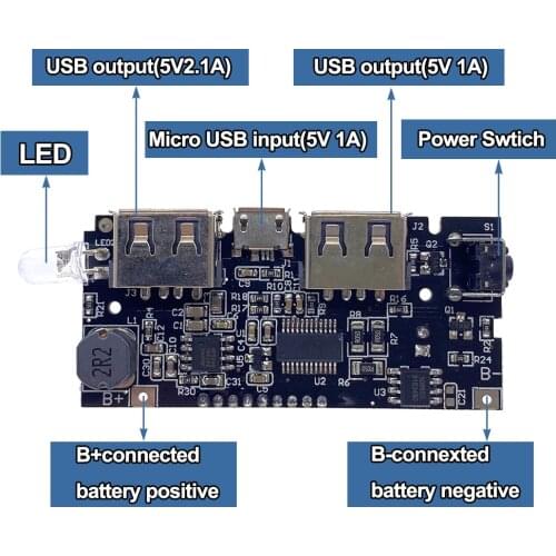 Automatic Protection! Dual USB 5V 1A 2.1A Mobile Power Bank 18650 Lithium Battery Charger Board Digital LCD Charging Module