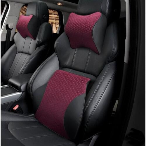 Car Seat Support Memory Cotton Headrest Massage Lumbar Cushion Pillow for Nissan Renault BMW Volvo Subaru Ford Car Accessories