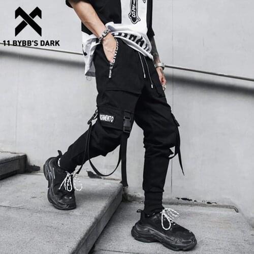 11 BYBBS DARK Ribbons Black Harem Pants Mens 2020SS Casual Slim Track Trousers Pants Hip Hop Streetwear Sweatpants Joggers Male