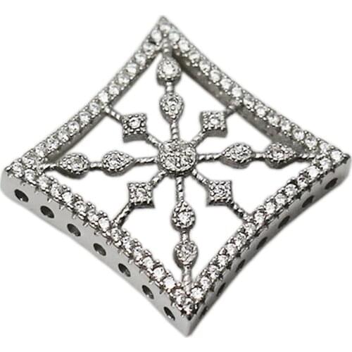 Beadsnice 925 Sterling Silver Necklace Jewelry Findings Handmade Gift Accessories Square Clasp