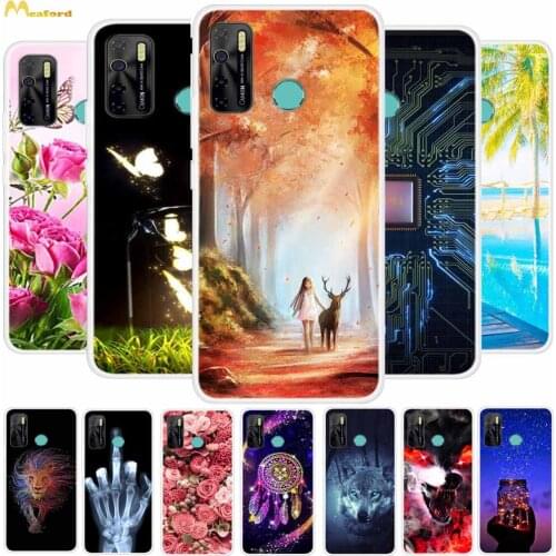 For Tecno Camon 15 Case Cute Soft TPU Phone Cover For Tecno Camon 15 Pro Cases Clear Silicone Bumper Camon15 CD7 Coque Flowers