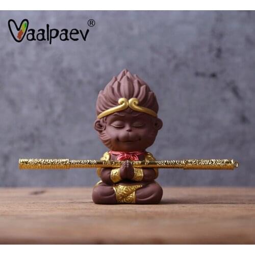 Monkey King Sun Wukong Statue God Pottery Figure Gift to Son Birthday Easter Toys Anime Box Chinese Mythology Action Figurines