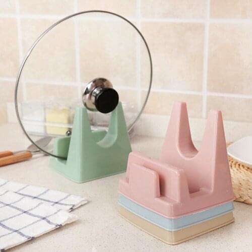Hot PP Kitchen Cooking Tool Pot Pan Cover Lid Shell Stand Holder Anti-Slip Bracket Chopping Block Storage Holder Rack Tool 50gB