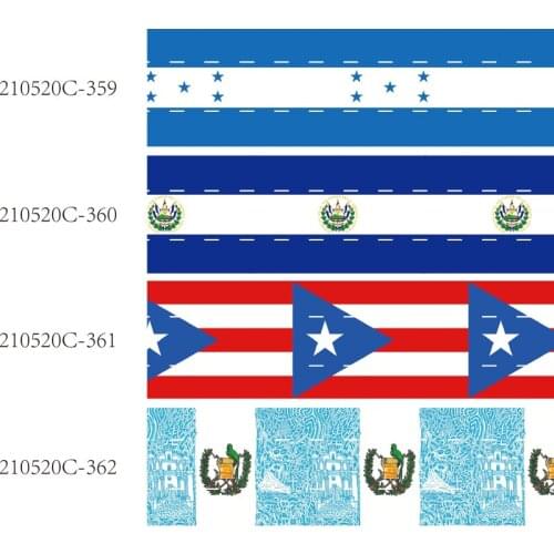 50 yards/lot) Wholesale price 22mm 25mm 38mm flag printed grosgrain ribbon