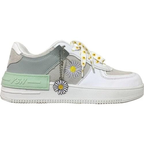 Women Color Matching Sneakers Platform Vulcanized Shoes 2021 Fashion Daisy Flower Casual Shoes Spring/summer Outdoor Sneakers