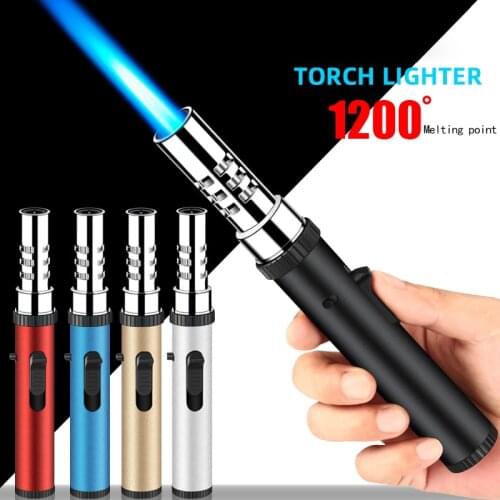 Kitchen Metal Torch Gas Lighter Windproof Lighter Cigar Butane Lighters Spray Gun Portable Jet Lighter Outdoor Big Flame Lighter