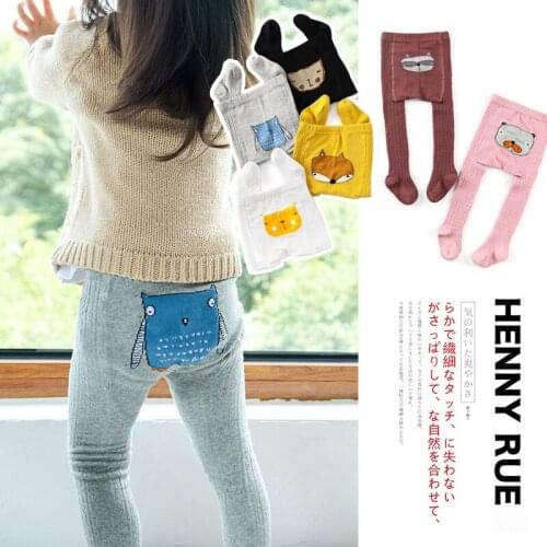 Girl Leggings Spring Autumn New Children Pantyhose Cartoon Knitted Baby Socks for Medium Thick Outer Wear Large PP Collant