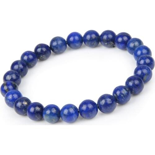 LFPU Genuine Natural Lapis Lazuli Bracelet Stone Strand Bracelet For Men Women Fine Jewelry