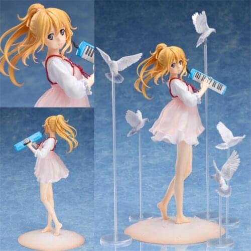 Lover Anime Your Lie in April Miyazono Kaori White Dove Violin Standing Ver. PVC Action Figure Girl Cute Cartoon Doll 15cm