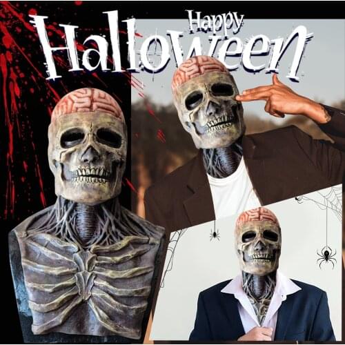 Halloween Mask Movable Jaw Full Head Skull Mask Halloween Decoration Horror Scary Mask Cosplay Party Decor 2021 Skull Helmet