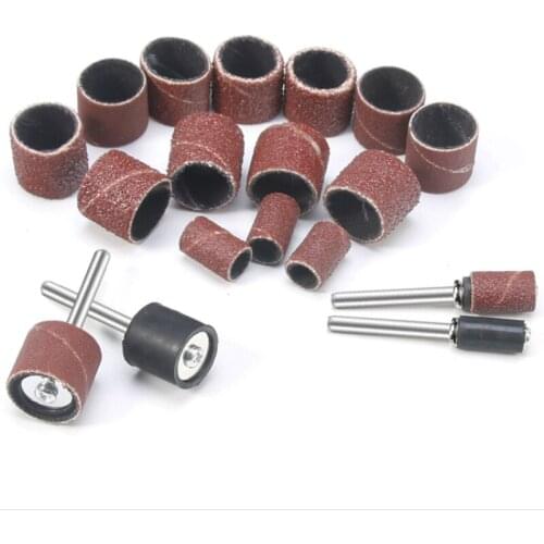 Sandpaper Circle 80-600 Inner Diameter 9.5mm+Rod Dia 2.35mm Mandrels Grinding For Polishing Wood Metal Sanding Bands Sleeves