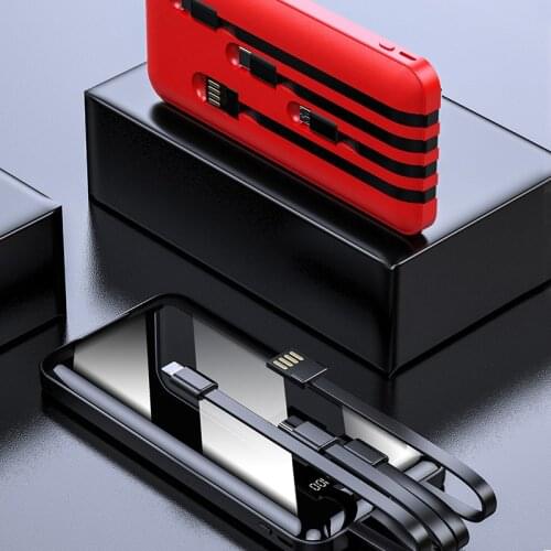 50000mAh Power Bank Portable Charger for Iphone Xiaomi Powerbank Built-in 4 Cables Portable External Battery Fast Charging