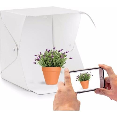 Portable 23cm LED Folding Lightbox Photography Light Room Photo Studio Soft Box Background Kit for phone Digital DSLR Camera
