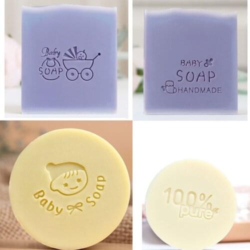 Lovely Baby Soap Pattern Stamp Home Cleaning Natural Seal Acrylic Transparent Soap Stamp For Diy Making Chapter Tools
