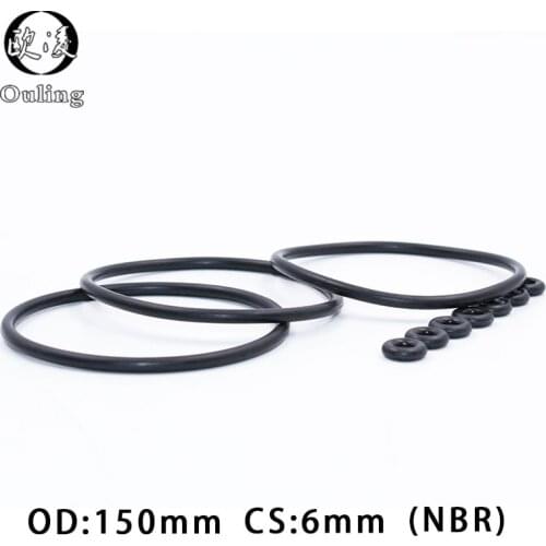 Rubber Ring Black NBR Sealing O-Ring 6mm Thickness OD150mm O ring Seal Nitrile Gasket Oil Resistant O-Rings Sealing Washer