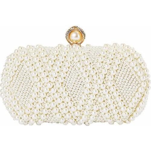 2020 full side pearl banquet evening bags diamond hasp wedding clutch purse with chain mini wallets drop shipping MN1519