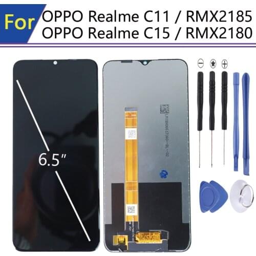 For 6.5 Inches OPPO Realme C11 LCD With Frame For OPPO Realme C15 Display Touch Screen Realme C11 C15 RMX2185 RMX2180 pantalla