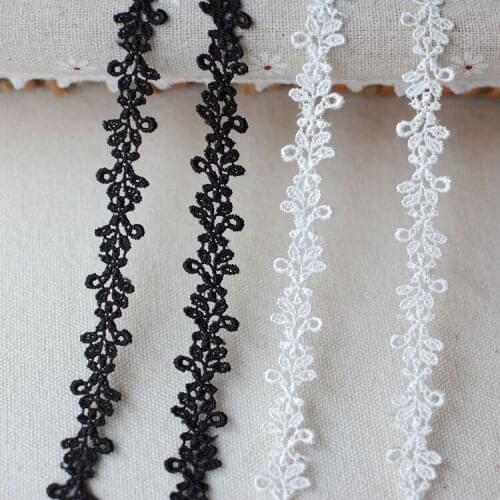 1Yard Latest Cotton Lace Fabric Trim Nigerian Lace Hollow Fabrics For Clothing Bridal Wedding Lace Ribbon Trimmings encajes LC5