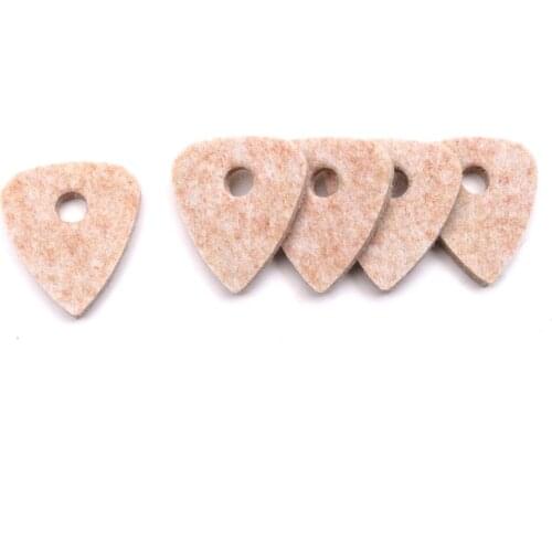 10 Pieces Ukulele Wool Felt Picks Ukulele Plectrums with Hole Ukulele Parts