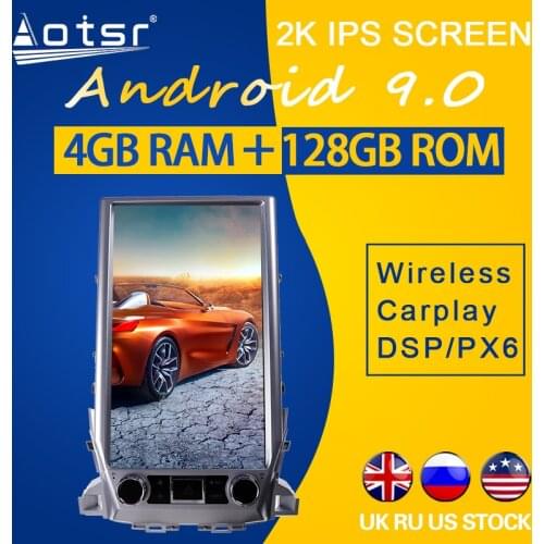 128GB ROM 16 Inch For TOYOTA Land Cruiser LC200 2016+ Android 9.0 Tesla Style PX6 Carplay Car GPS Navigation Multimedia Player