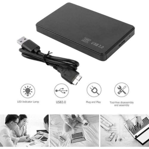 2.5 inch HDD SSD Case Sata to USB 3.0 2.0 Adapter Free Gbps Drive HDD Disk 5 OS Hard Enclosure Support Box For WIndows 2TB A8U0