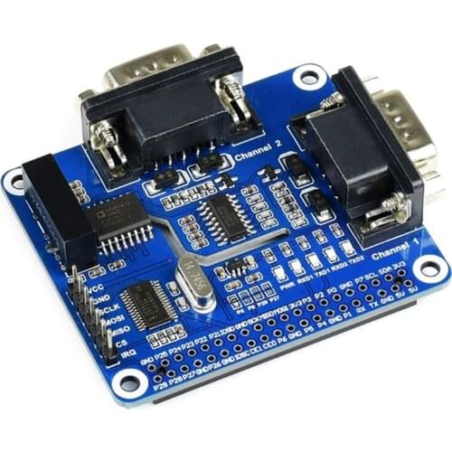 2-Channel Isolated RS232 Expansion HAT for Raspberry Pi 4B/3B+/3B/3A 921600bps